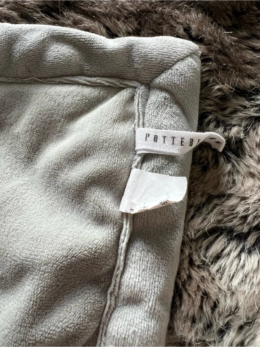 Pottery Barn Plush Faux Fur Throw - Taupe Brown